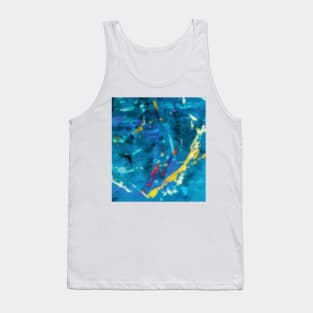 Paint Splatters on Blue Canvas Tank Top